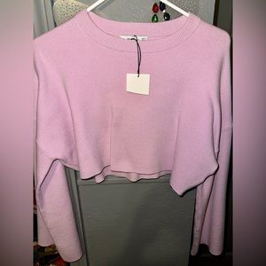 Zara Crop Top Pink Sweater